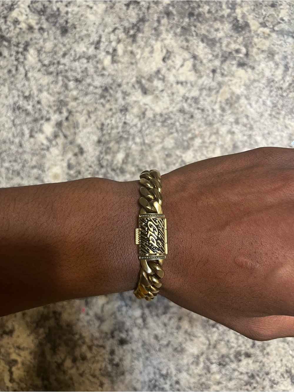 Gold GLD Curb Chain Bracelet